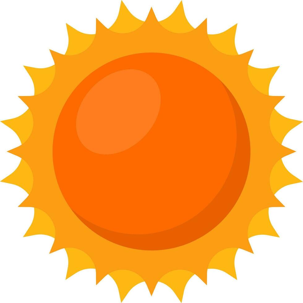 Glowing Sun Icon In Flat Style. vector