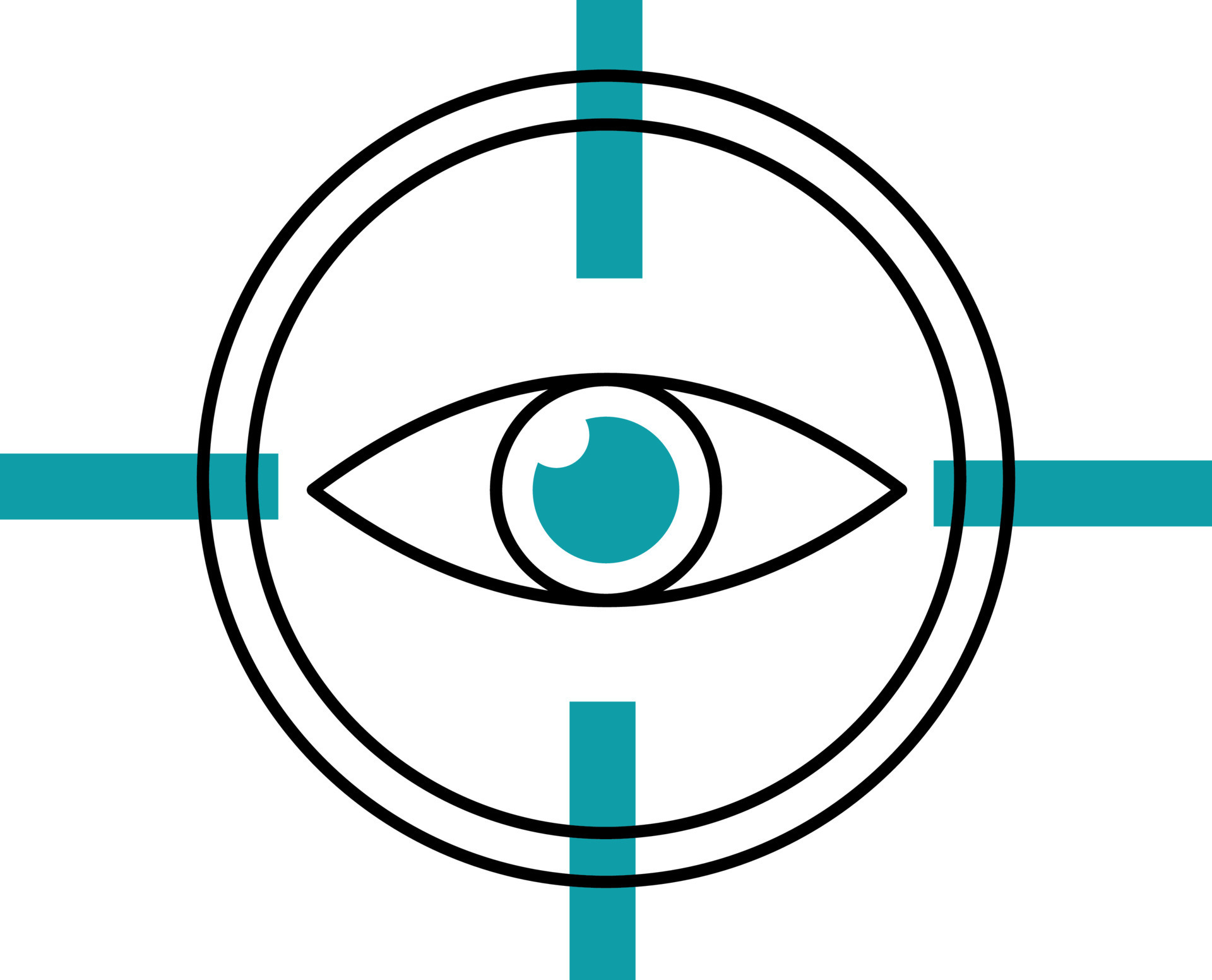 Virtual Vision Or Eye Tracking Icon In Teal And White Color. 24159795