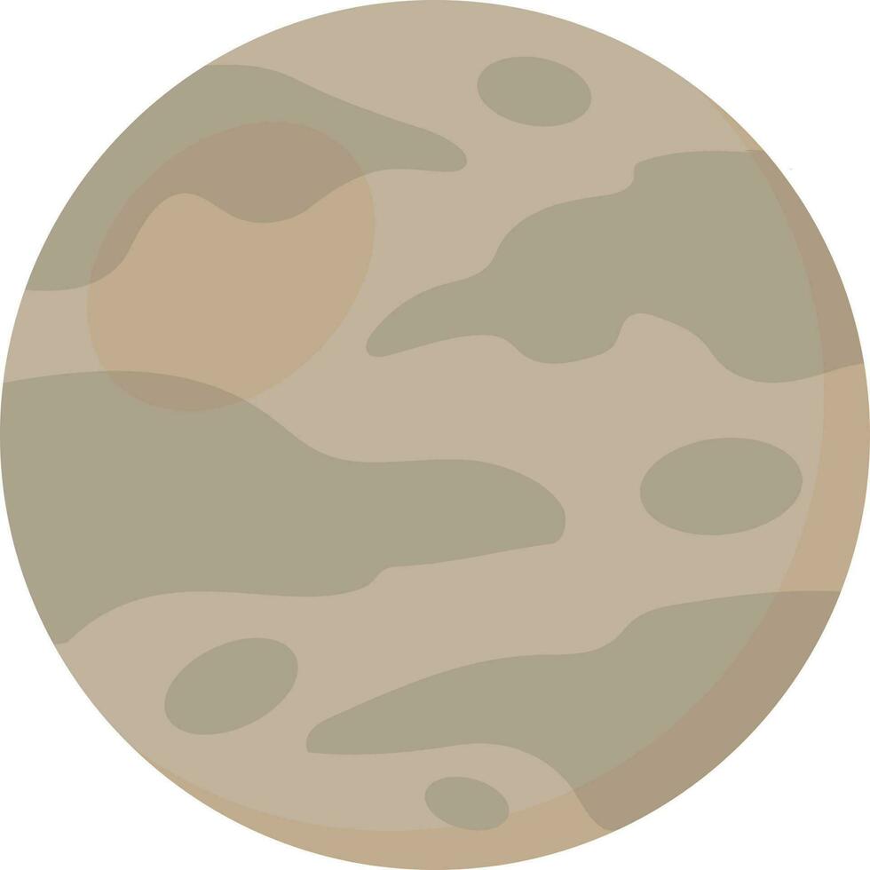 Flat Style Jupiter Planet Icon In Grey Brown Color. vector