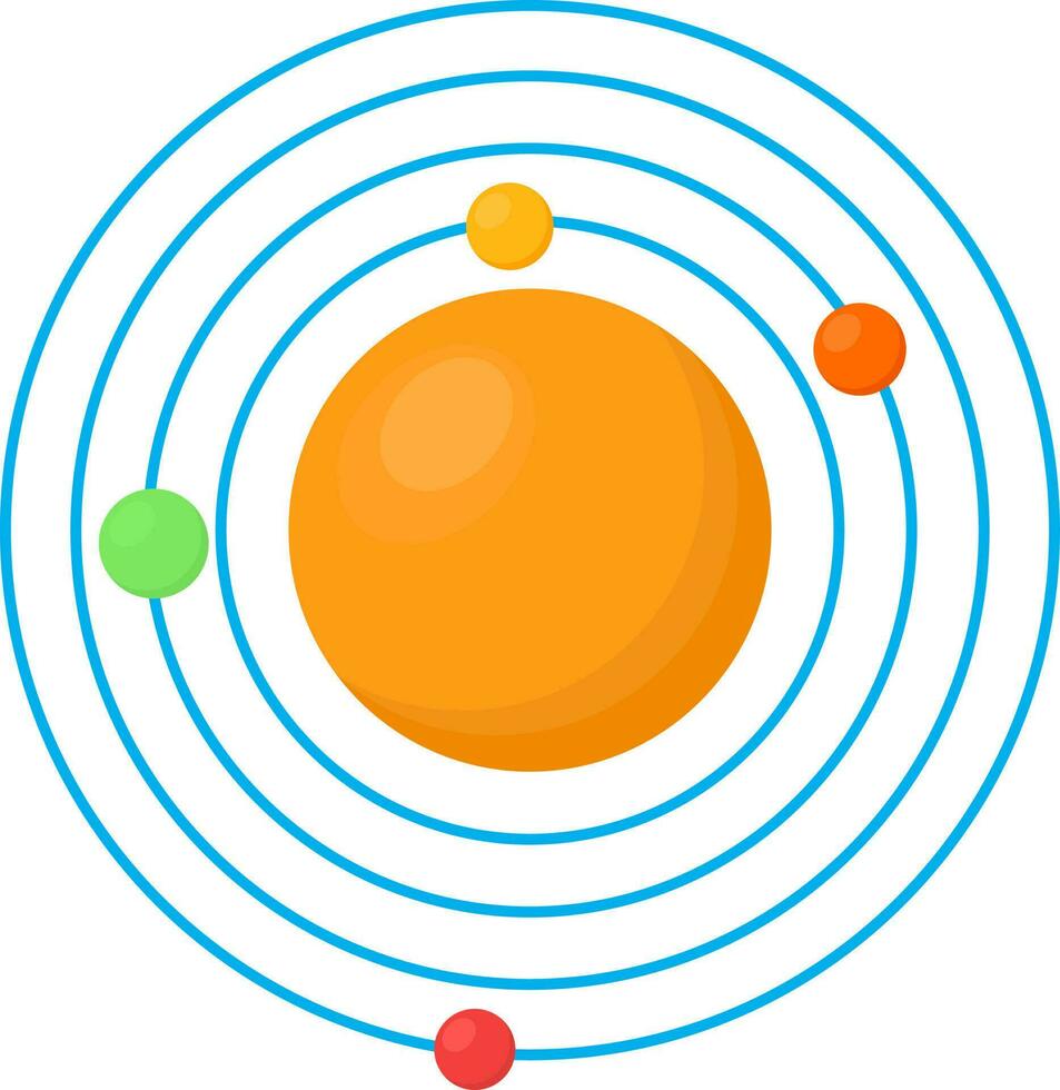 Colorful Solar System Icon In Flat Style. vector