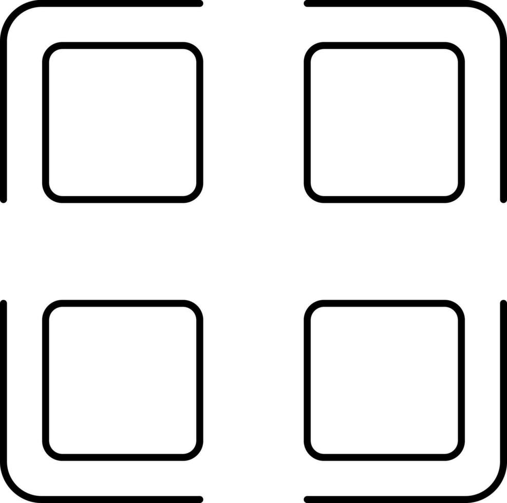 Black Stroke Illustration Of Collage Or Menu Icon. vector