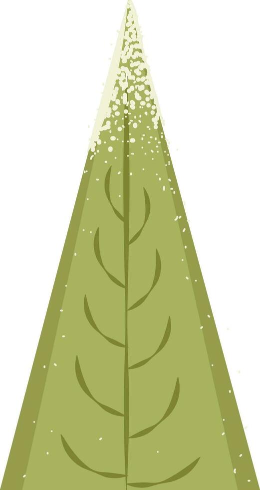 Snow Christmas Tree Flat Icon In Green And White Color. vector