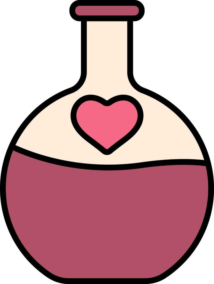 Love Potion Pink And White Icon In Flat Style. vector