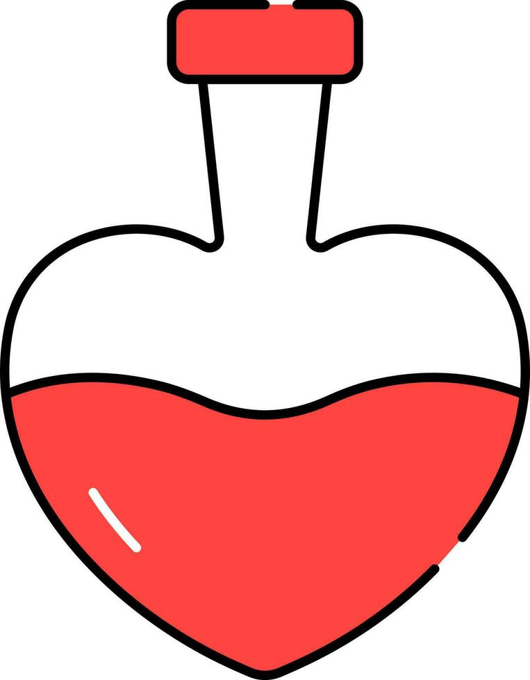 Love Potion Red And White Icon In Flat Style. vector