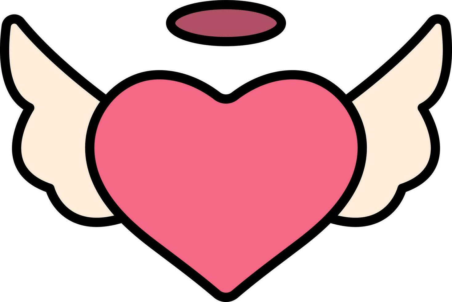 rosado y blanco amor ángel icono o símbolo. vector