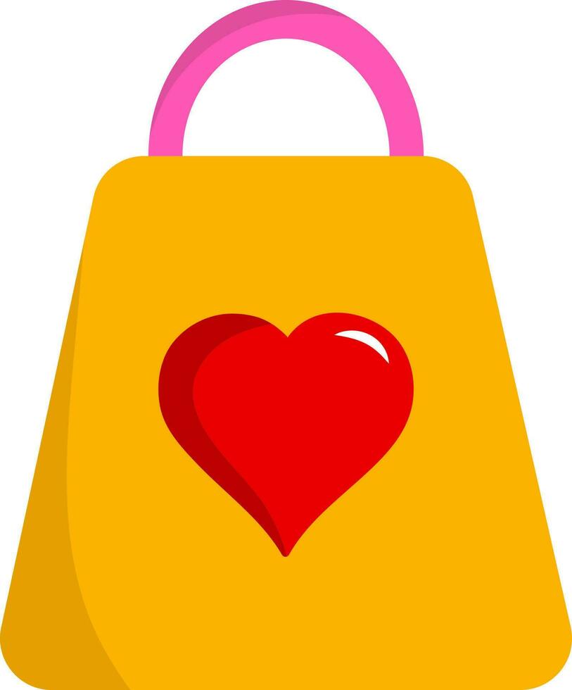 Lovely Handbag Or Carry Bag Flat Icon. vector