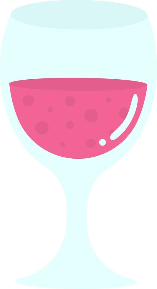 Isolated Wine Glass Flat Icon In Pink And Blue Color. vector