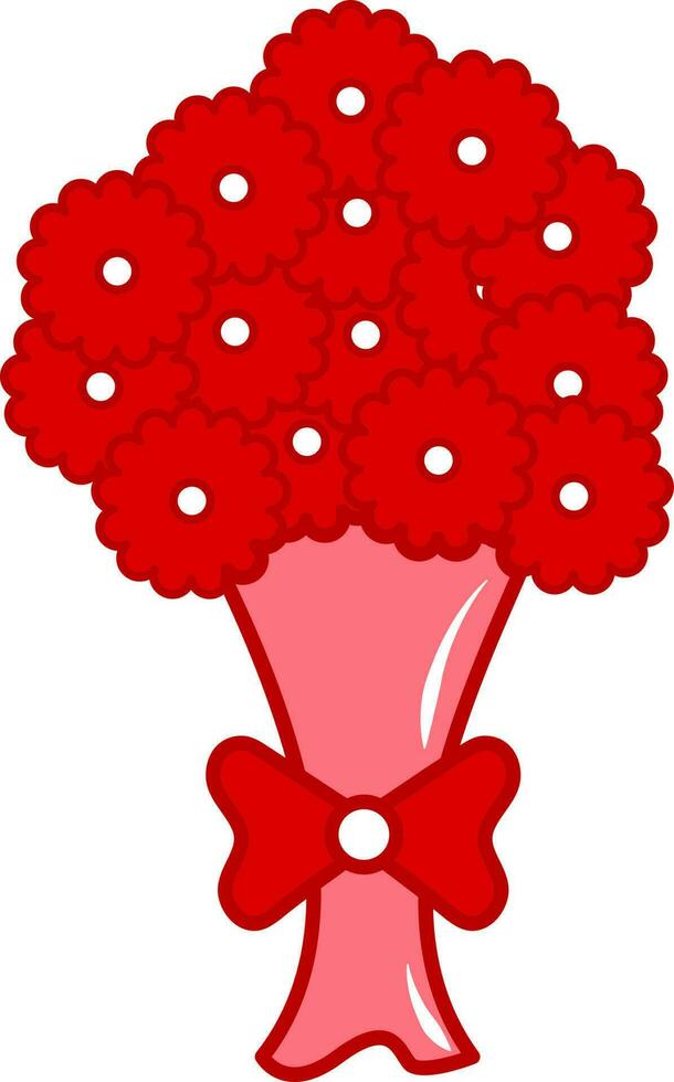 Flat Illustration Of Red Flower Bouquet Icon. vector