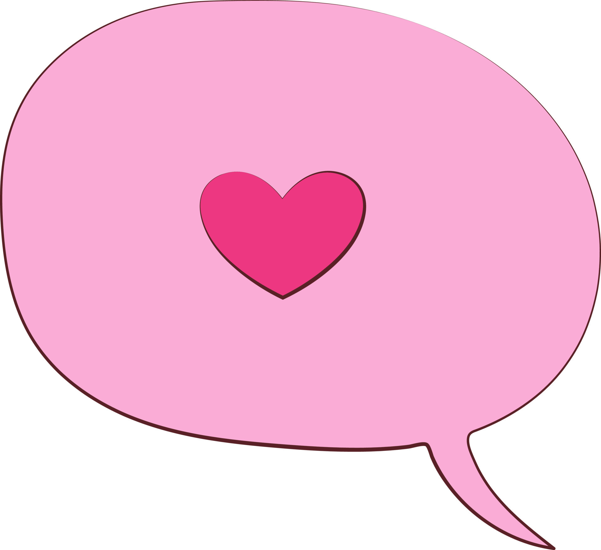 Heart Message Bubble Icon In Pink Color. 24159933 Vector Art at Vecteezy