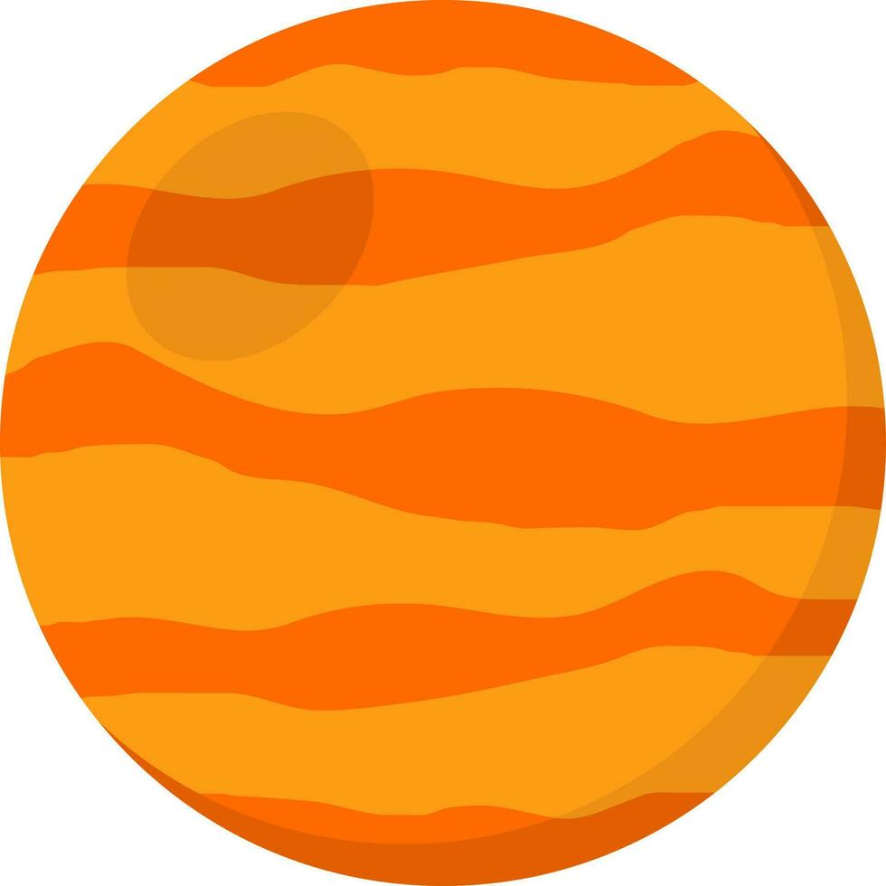 Orange Mercury Planet Icon In Flat Style. vector