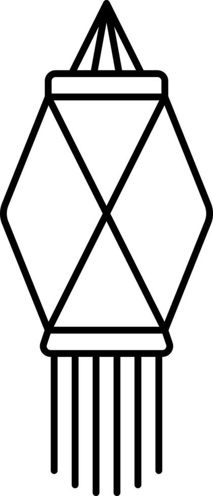 hexagonal papel linterna negro carrera icono. vector