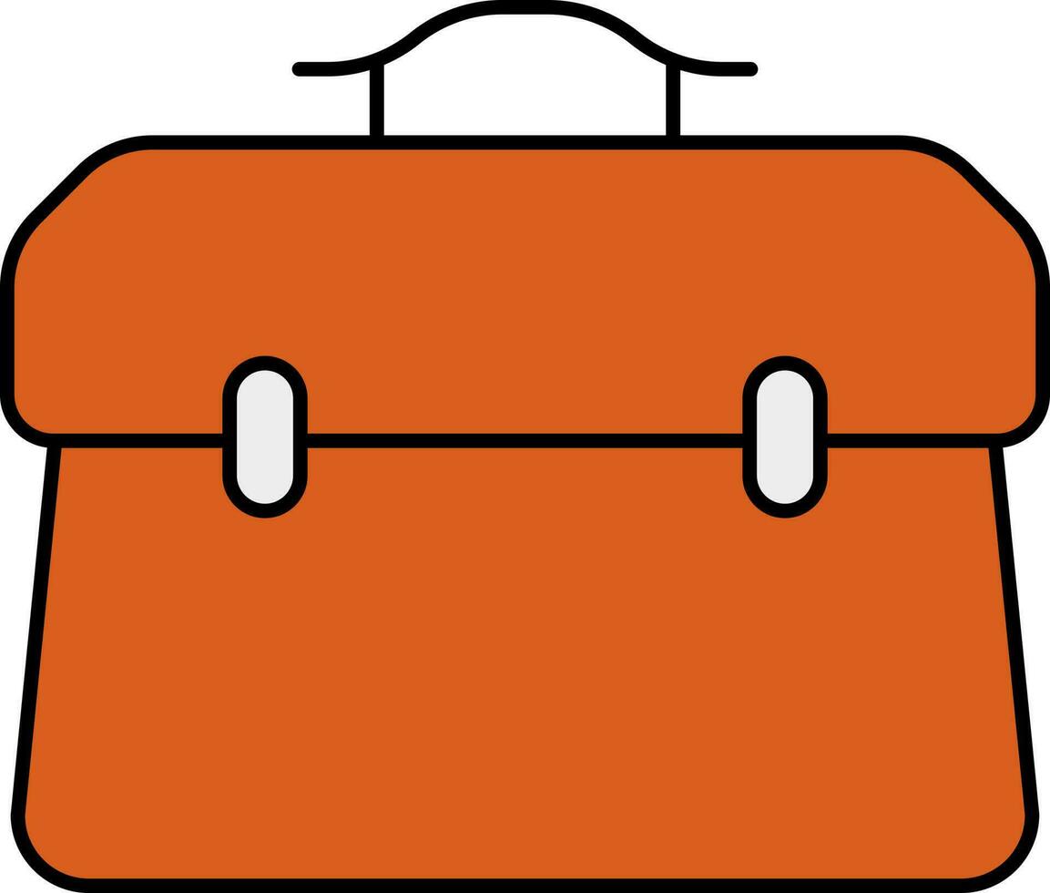 naranja oficina bolso icono en plano estilo. vector