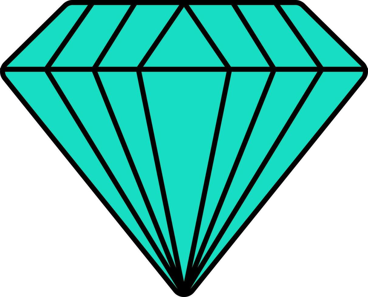 turquesa diamante icono o símbolo. vector