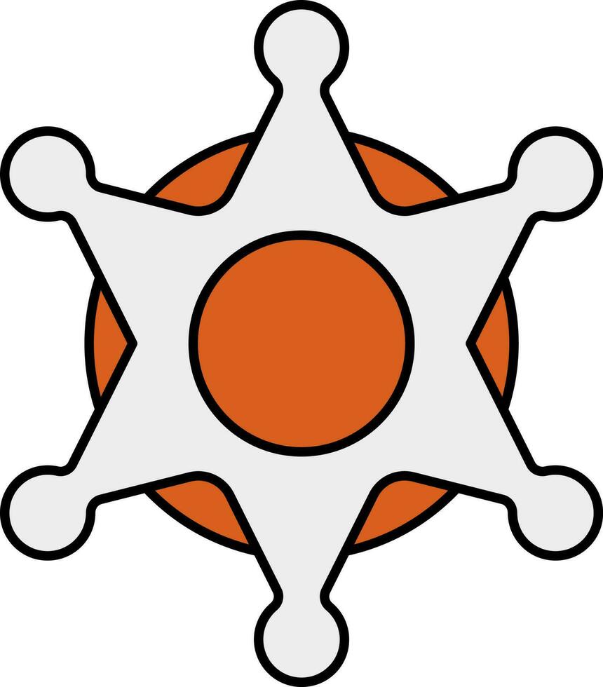 Orange And White Sheriff Icon Or Symbol. vector
