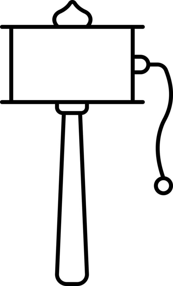Isolated Prayer Wheel Icon In Black Line Art. vector