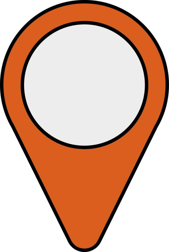 Flat Style Map Pin Icon In Orange Color. vector