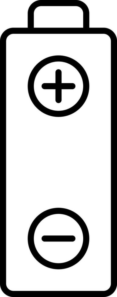 Black Stroke Illustration Of Battery Icon. vector