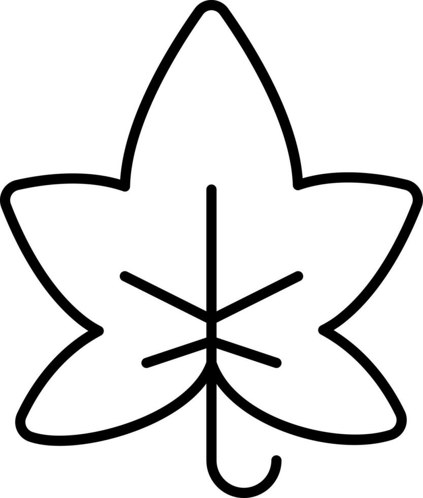 Drugs Leaf Icon In Black Thin Line Art. vector