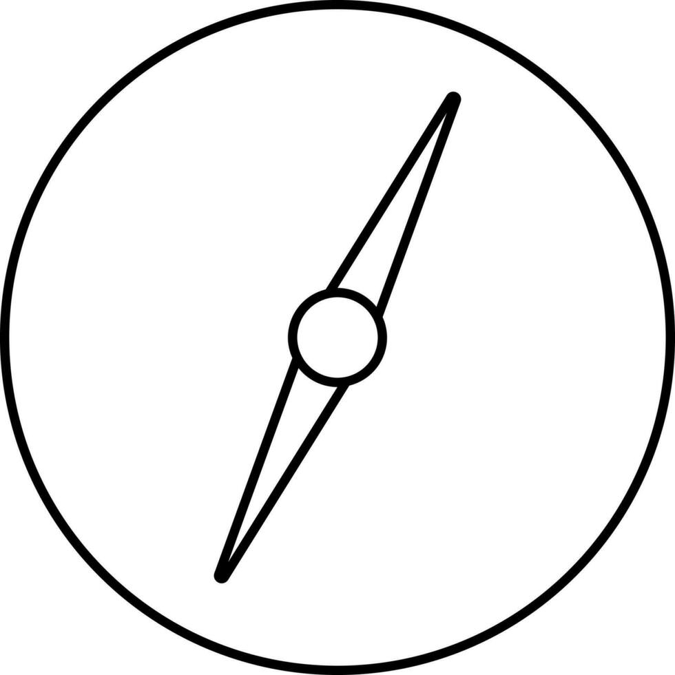 Isolated Compass Icon In Black Outline. vector