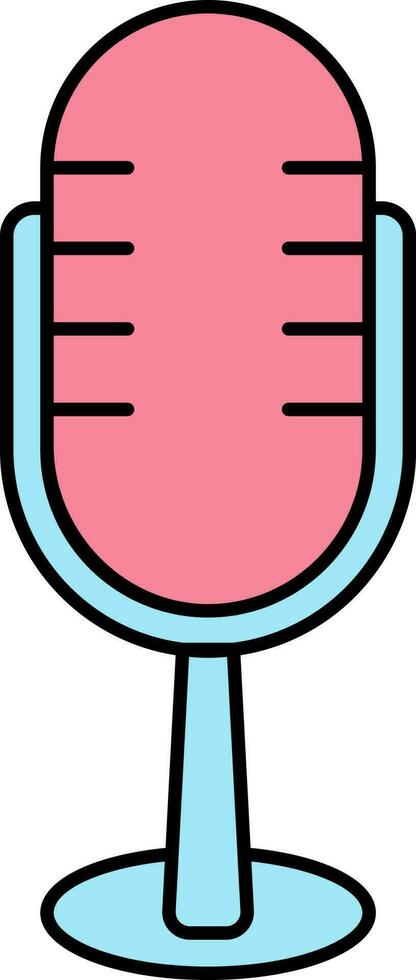 Pink And Blue Microphone Icon Or Symbol. vector