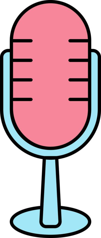 rosado y azul micrófono icono o símbolo. vector