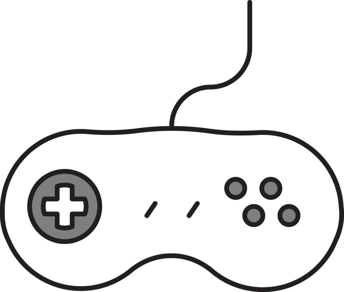 Grey And White Gamepad Icon In Flat Style. vector