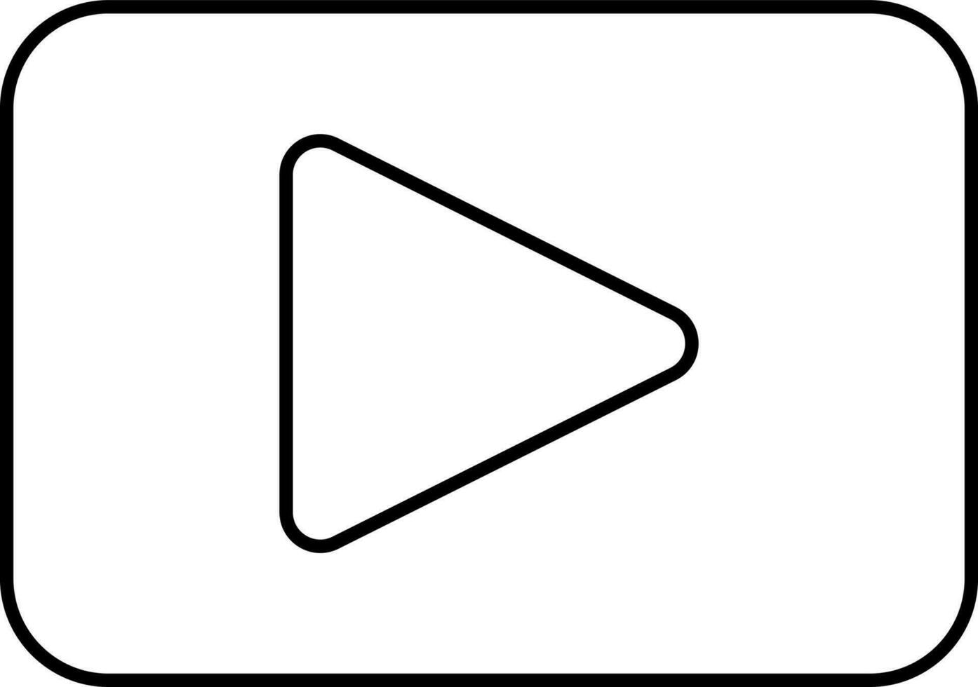 Black Linear Style Play Button Icon. vector