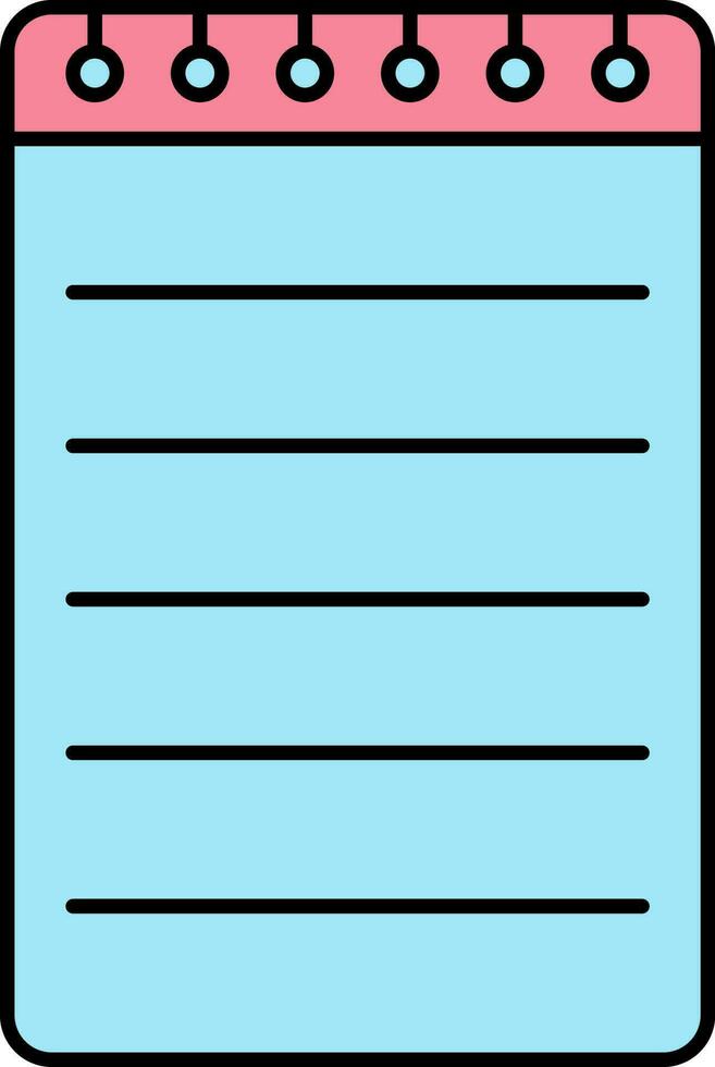 Isolated Notebook Icon In Pink And Blue Color. vector