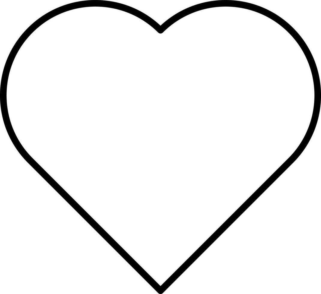 Black Outline Heart Shape Icon On White Background. 24160105 Vector Art