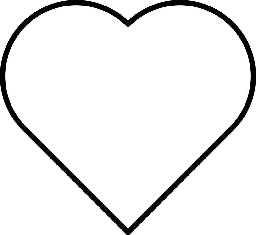 Black Outline Heart Shape Icon On White Background. vector