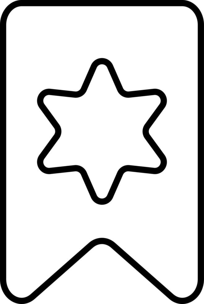 Black Linear Style Star Bookmark Icon. vector