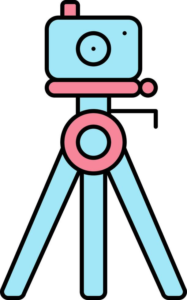 cámara trípode icono en rosado y azul color. vector