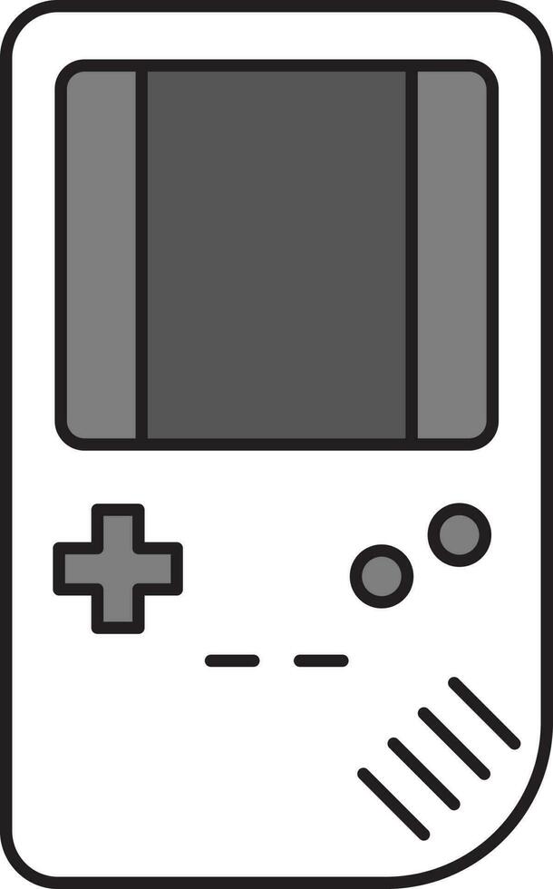 plano estilo gameboy gris y blanco icono. vector