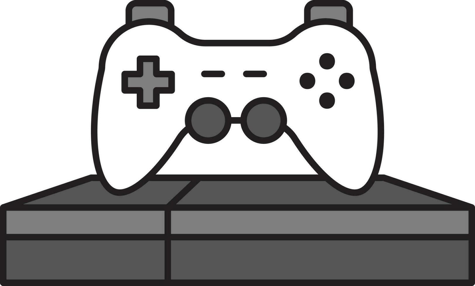 Gamepad On Playstation Grey And White Icon. vector