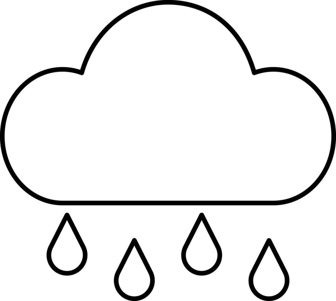 rainy Season Icon Or Symbol In Linear Style. vector