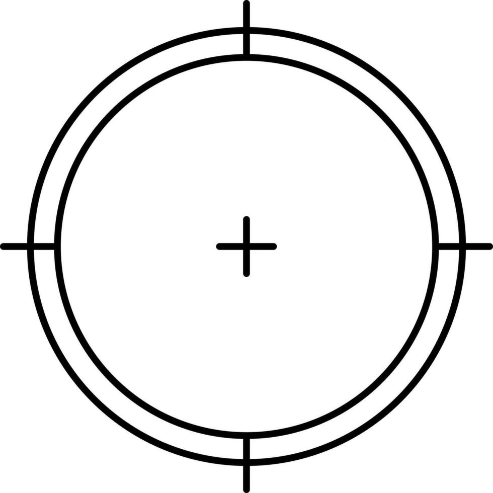 Black Outline Target Point Icon Or Symbol. vector