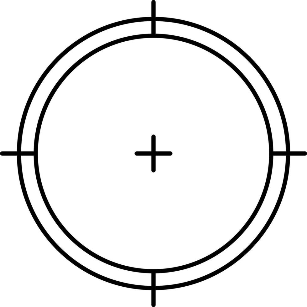 Black Outline Target Point Icon Or Symbol. vector