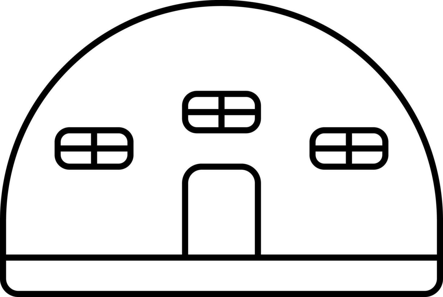 Black Stroke Illustration of Military Base Icon. vector