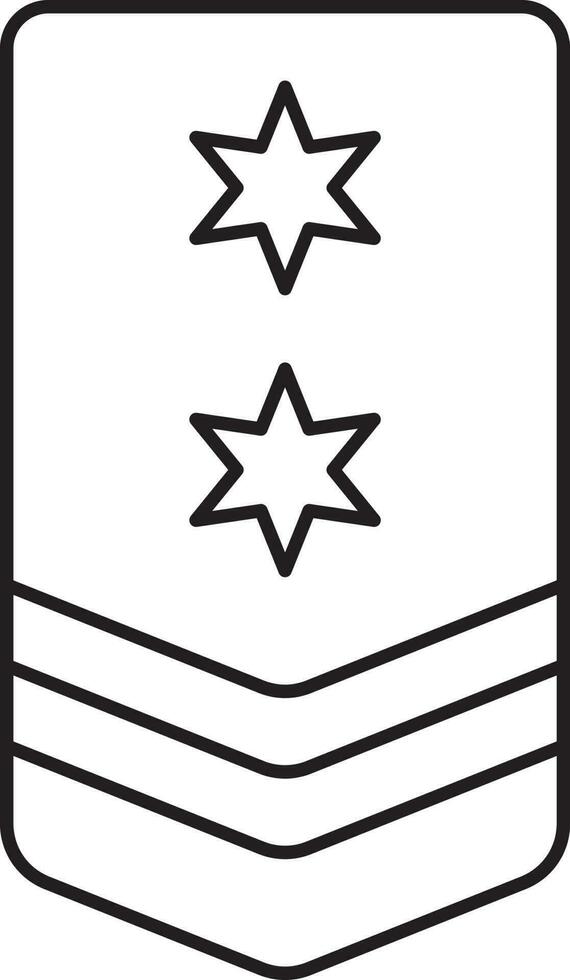Illustration Of Rank Insignia Black Outline Icon. vector