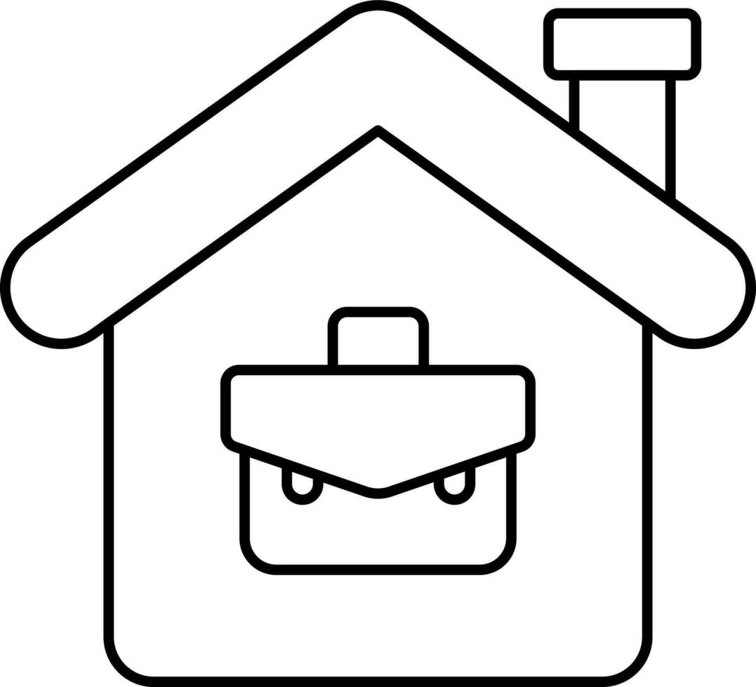 Work From Home Line Art Icon Or Symbol. vector