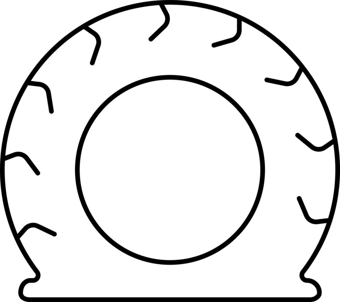 Isolated Puncher Tyre Black Stroke Icon. vector