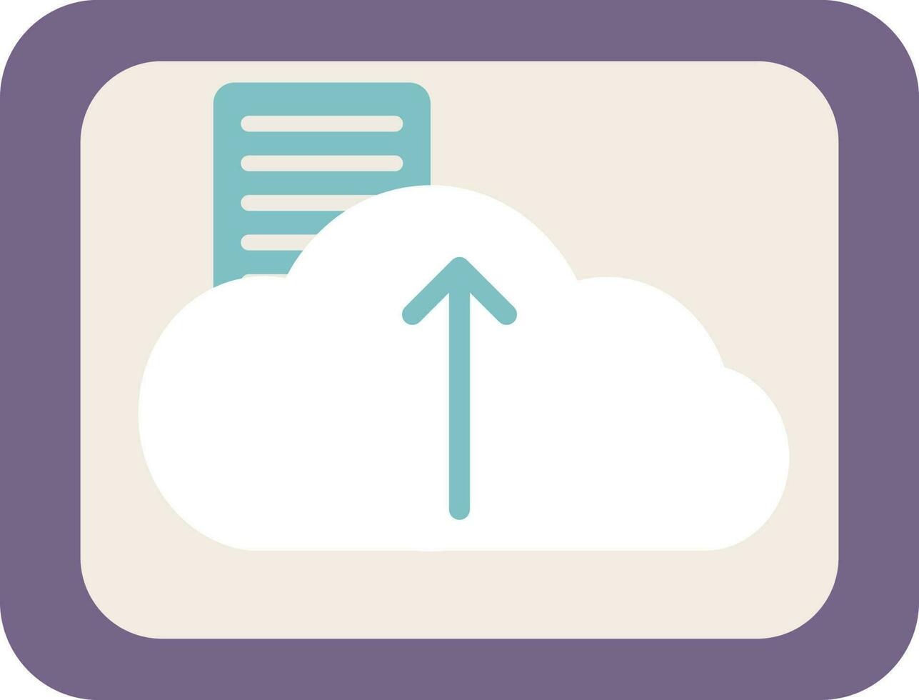 Cloud File Upload Tricolor Icon In Flat Style. vector