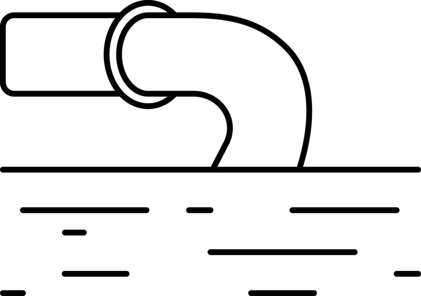 Waste Water Icon In Black Line Art. vector