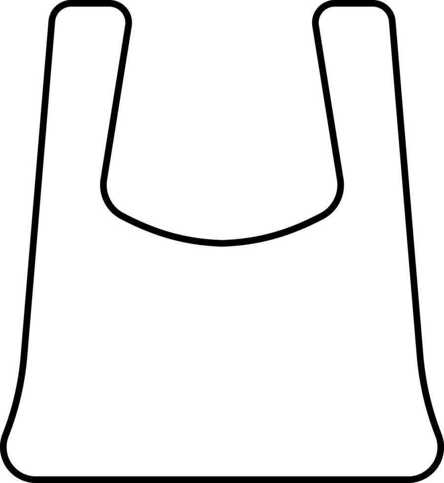 Isolated Poly Bag Icon In Black Line Art. vector