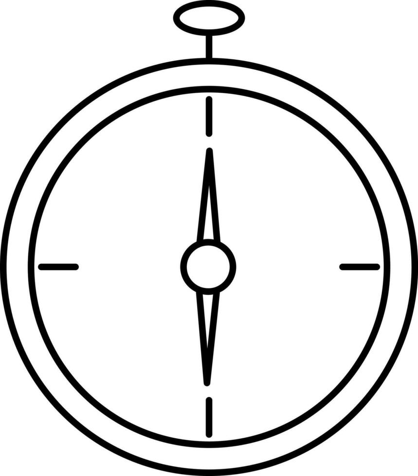 Black Thin Line Art Of Compass Icon. vector