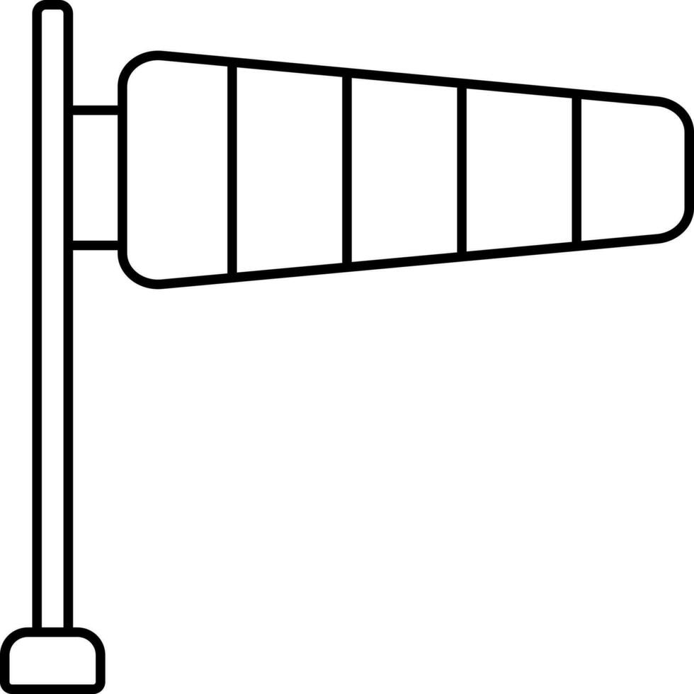 Isolated Windsock Icon In Line Art. vector