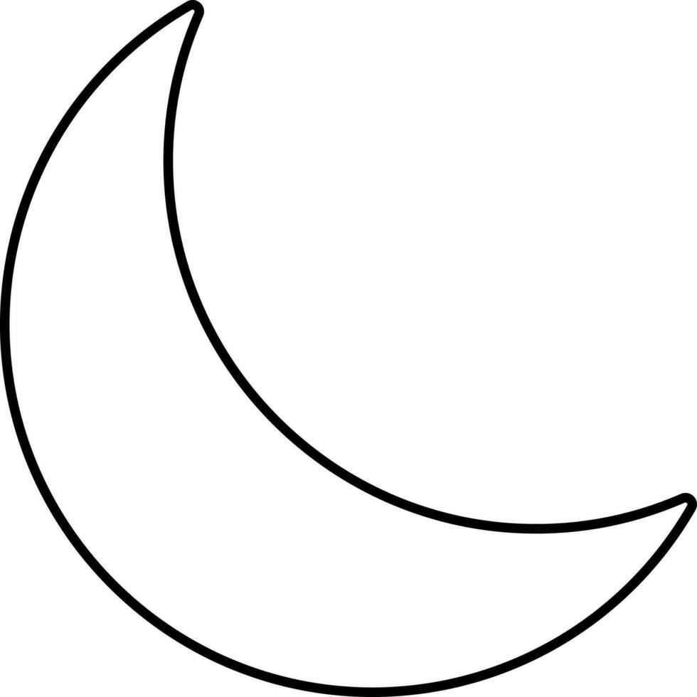 Isolated Half Moon Icon In Linear Style. vector