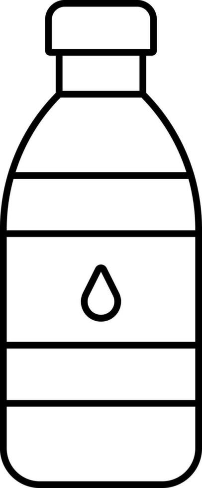 Isolated Water Bottle Icon In Thin Line Art. vector