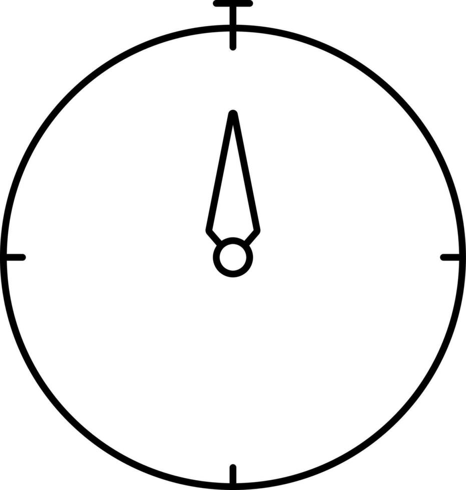 negro lineal estilo Brújula icono. vector
