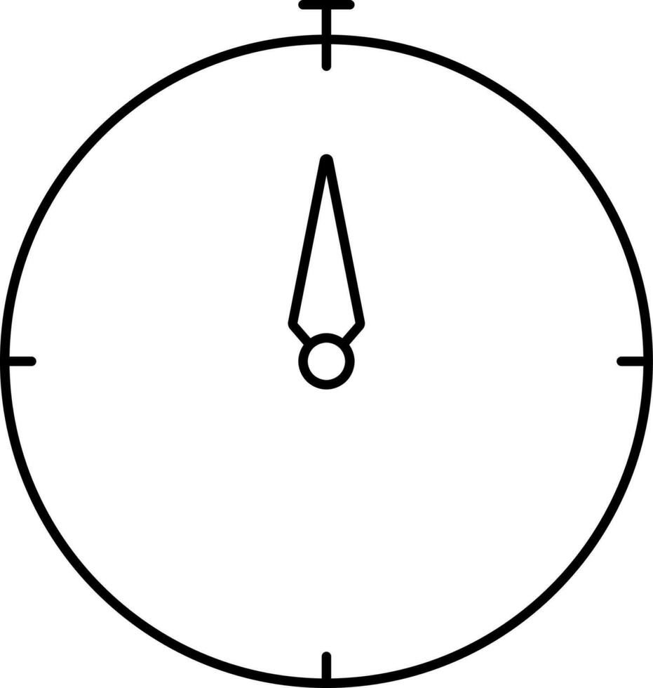 Black Linear Style Compass Icon. vector
